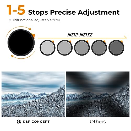 K&F CONCEPT 55mm Black Diffusion 1/4 Effect & Variable ND2-32 Filter in-1