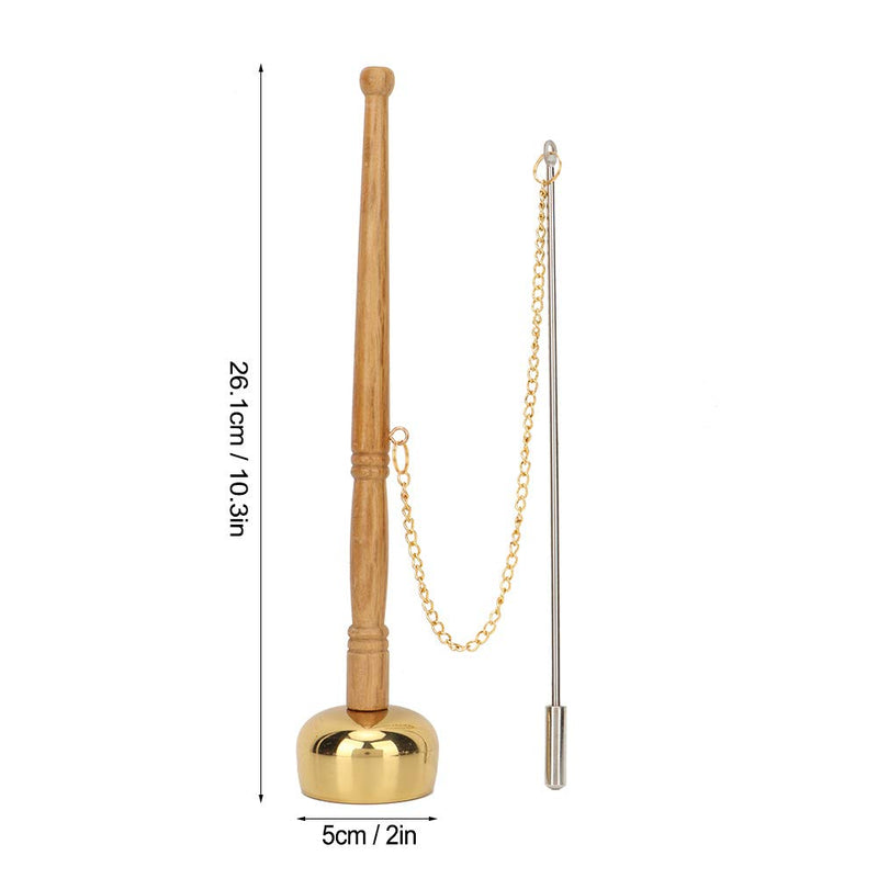 Hand Bell, Meditation Prayer Bells Buddhism Wooden Handle Brass Hand Bell Singing Scripture Implement Buddhist Supplies