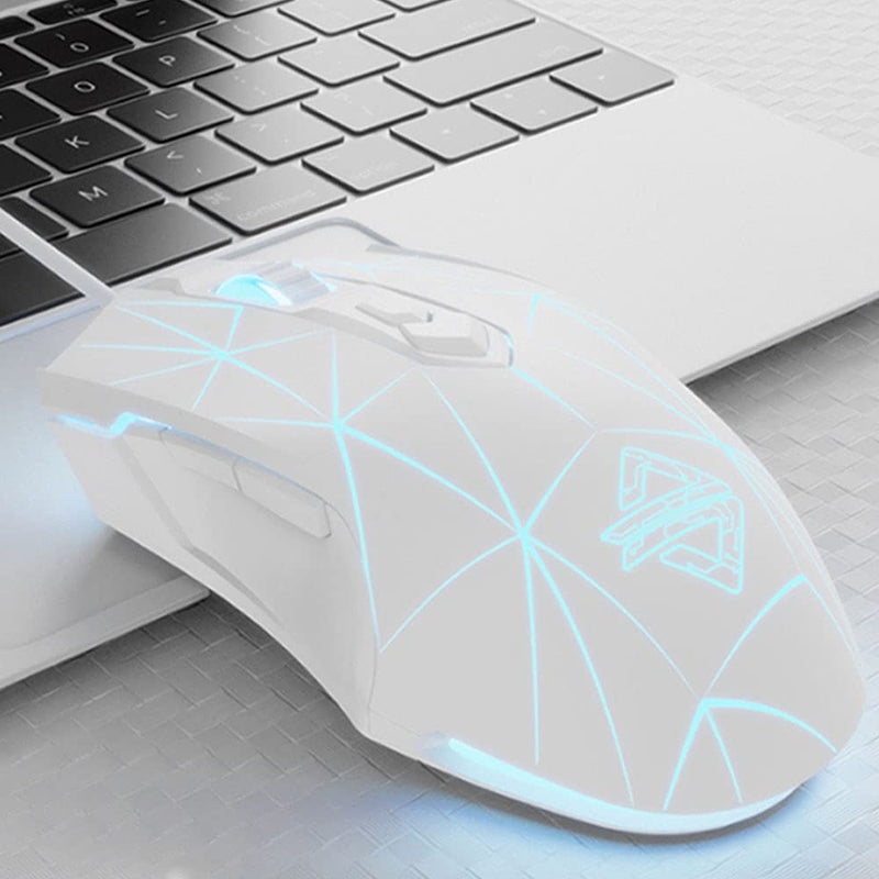 RGB Lightweight Gaming Mouse, Programmable 7 Buttons, Ergonomic LED Backlit USB Gamer Mice Computer Laptop PC, for Windows Mac OS Linux, Pink (Star White) star white