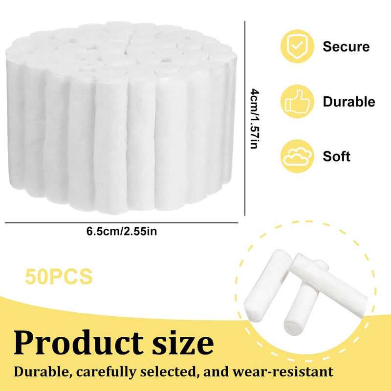 [AUSTRALIA] - YAYNO Pack of 50 Nosebleed Stoppers Nose Stoppers Nampons Against Nosebleeds Absorbent Cotton Rolls Soft Gauze Rolls Stop Plugs for Bloody Nose Teeth Mouth 