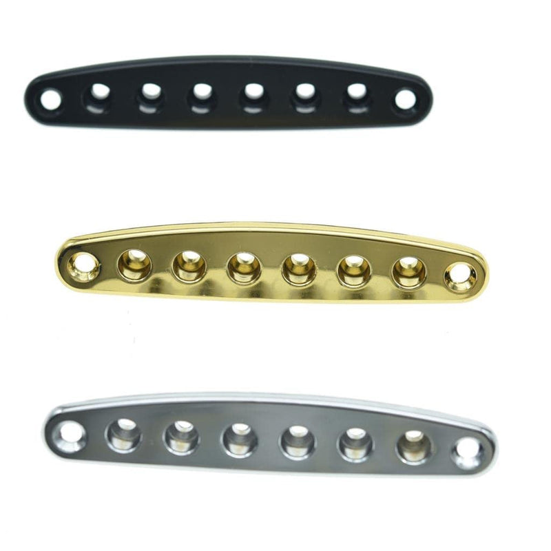 KAISH Guitar Bridge String Thru Body Ferrule Plate Guitar String Ferrules String Bushing Plate for Electric Guitar Black