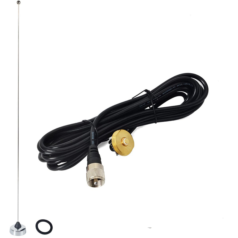 HYS TCJ-N1 VHF NMO 136-174 Mhz Mobile Vehicle FM Tranceiver 2M Antenna with 13 ft RG58 Coax Cable NMO to UHF PL259 Connector for Yaesu Kenwood HYT Vertex Icom Mobile Radios