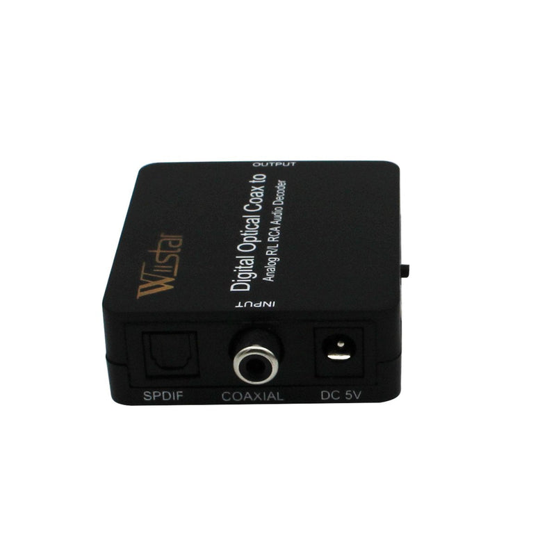 Fiber Optical Decoder Support AC3/DTS/Toslink Coaxial Digital to Analog Audio L/R Decoder 3.5mm Earphone