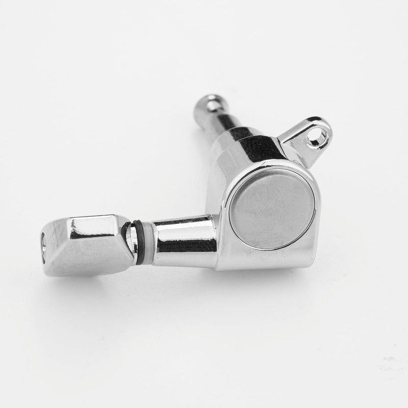 3 Left 3 Right Hand Sealed Guitar Tuner Pegs,Big Square Electric Guitar String Tuning Pegs Keys Machine Heads for Fender Strat Stratocaster Tele Telecaster/Electric Guitar (Silver) Silver