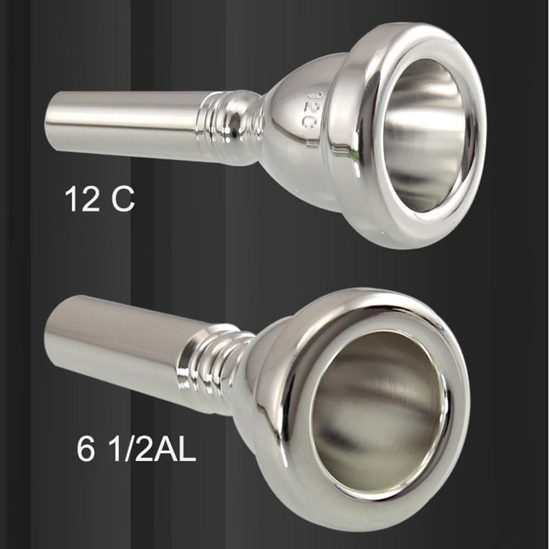 [AUSTRALIA] - Trombone Silver Plated Mouthpiece (6 1/2AL) Baritone Euphonium Mouth Piece Replacement Musical Instruments Accessories (Silver 6 1/2AL) 