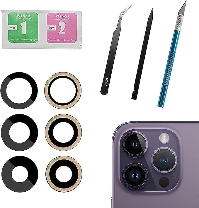 OEM Back Rear Camera Lens Glass Replacement for iPhone 14 Pro and iPhone 14 Pro Max with pre-Installed Adhesive and Reparing Toolkit iphone 14 Pro / iphone 14 Pro Max