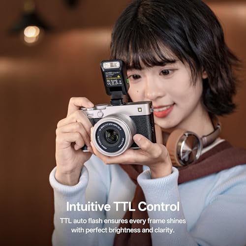 VILTROX Vintage Z2-F Mini Flash Speedlite, 6500k GN6 Powerful TTL On-Camera Flash Light with 5 Power Levels, 700 Full-Power, 10Ws Output, 2s Recycle, Camera Flash Compatible with Fuji Cameras