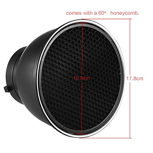 7" Standard Reflector Lamp Shade Dish Diffuser & 60° Honeycomb Grid