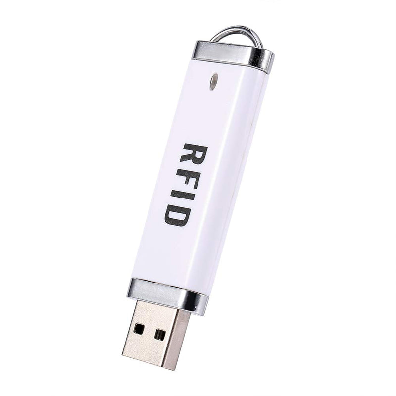 Zer one 125KHz Portable RFID Reader, U Disk Shape ID Card Reader Non-Contact USB Interface Reader Plug&Play for Win XP/Win10/Liunx/Vista/Android-White