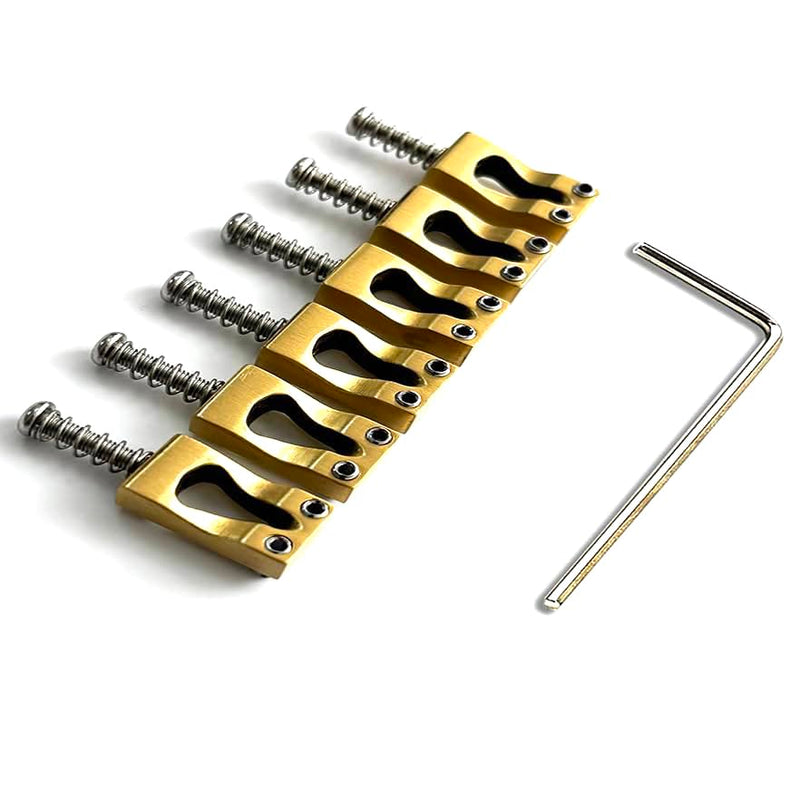 [AUSTRALIA] - Brass Guitar Tremolo Bridge Saddles 10.8mm Electric Guitar Brass Saddles for Fender Strat St Tele Telecaster 6 String Guitar Replacement Parts 