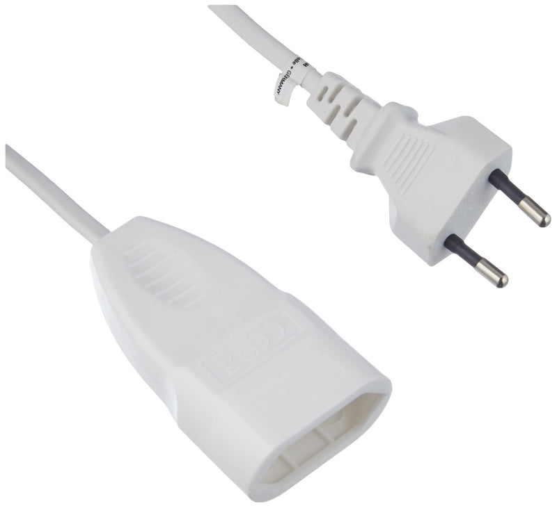 Meister Euro extension - Plastic Cable - IP20 Indoor - Ideal for Lamps and Fairy Lights / Extension Cable / Euro Plug / Euro Coupling 3 m 1 piece White