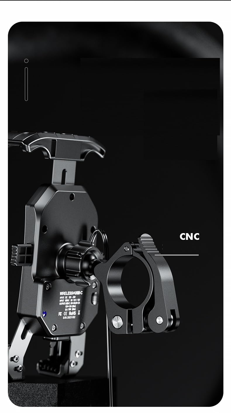 DN-A 360°Rotation Height Adjustable One-Touch Auto Lock Bike Phone Mount,ATV Bicycle Scooter Cell Phone Holder Cradle with Aluminum Alloy Handlebar Mounting 4''-7'' accessory (Quick Release) Quick Release