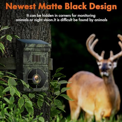[AUSTRALIA] - VOOPEAK Solar Trail Camera, 48MP 4K 2500mAh Built-in Lithium Battery Rechargeable Solar Game Wildlife Hunting & Trail Cameras 0.1s Trigger Time with 120° Detection Angle Night Vision Motion Activated 