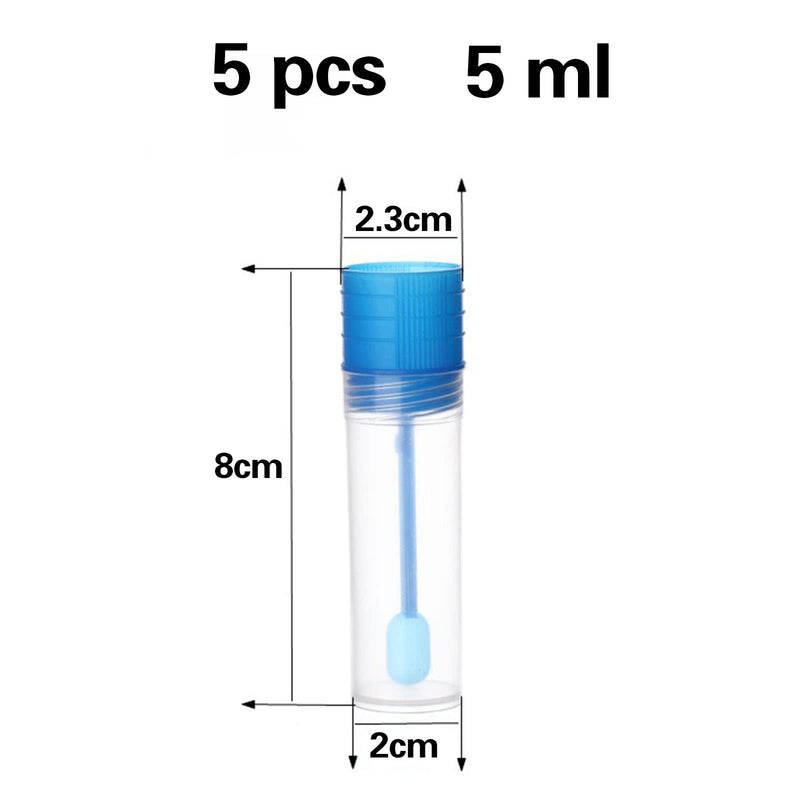 Pack of 5 Faecal Sample Tubes, Sample Tubes, Chair Sample Tubes, Dog and Cat, Chair Tube with Spoon