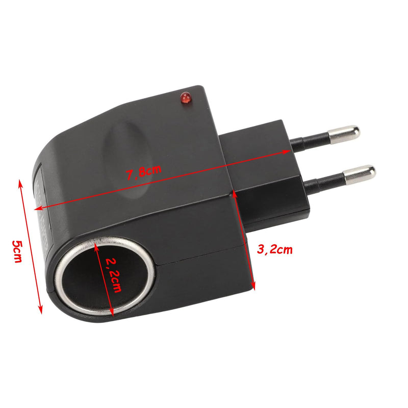 Leloco 110-240V to 12V Adapter Cigarette Lighter Socket, AC to DC Voltage Converter with EU Plug, Voltage Converter Power Supply Socket Charger Adapter