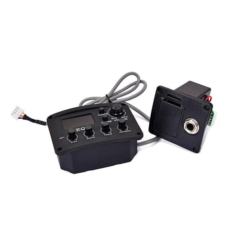 [AUSTRALIA] - Alnicov Guitar 4-Band EQ Equalizer，HEQ-4 Preamp Amplifier Chromatic Tuner Piezo Pickup Black 
