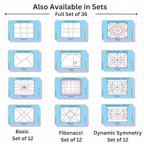 4:3 Directors Viewfinder Set, 12 Layouts, 12 Cards Set - Full 4:3 Only