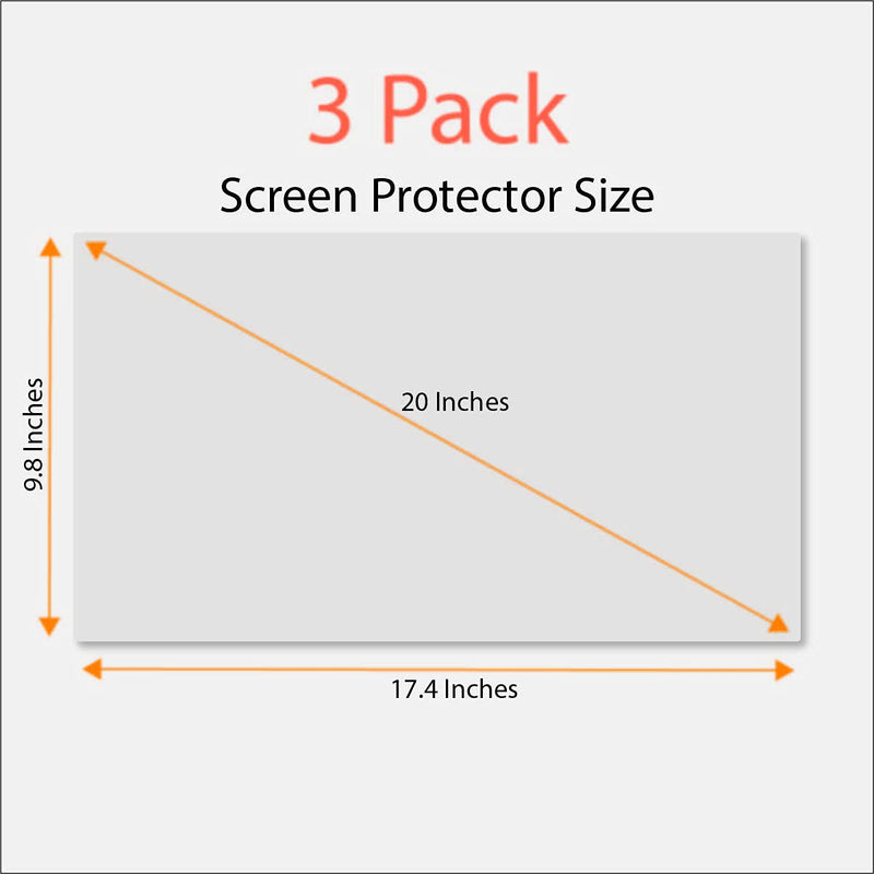 Anti-Glare and Anti Finger Print Screen Protector (3 Pack) for 20 Inches Widescreen Desktop Monitor 20" Screen Protector