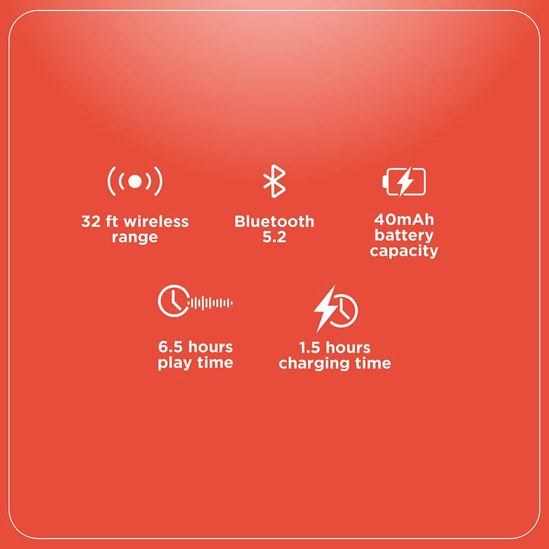 RadioShack Wireless Earbuds, Active Noise Cancelling, IPX5 Water Resistant Bluetooth with 400MAH Battery