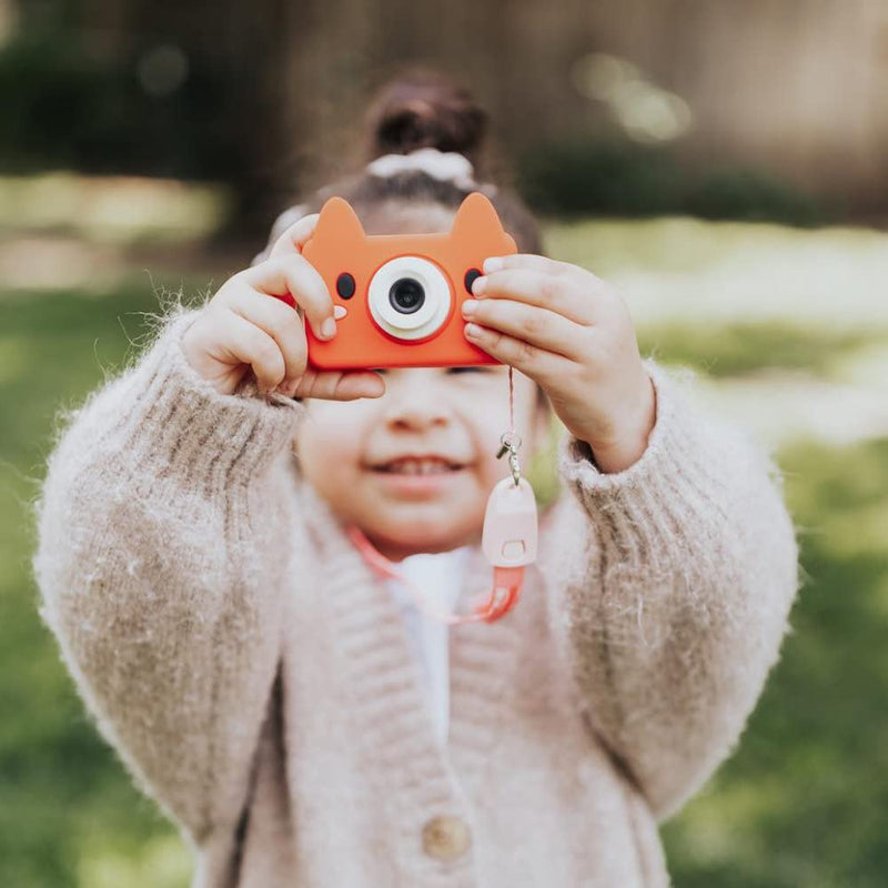 Kidamento Kids Digital Camera & Video Camcorder, Soft BPA-Free Silicone Casing, 32GB Memory Card - Model C - Akito The Fox