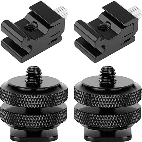 ChromLives Hot Shoe Extension Bar Mount with 1/4'' Hot Shoe Mount Adapter, Dual Straight Mount Flash Bracket Compatible with Nikon Canon Sony Olympus DSLR Camera Camcorder DV