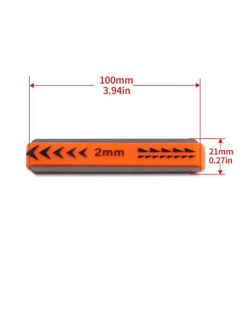 Metallor Guitar Fret Crowning Files Dual Sized Compact Fret Dressing File for Standard Guitar Frets with Coarse and Fine Cutting Edges Rubber Grip Guitar Luthiers Tools Repair Tools. (2mm-Medium) 2mm-Medium