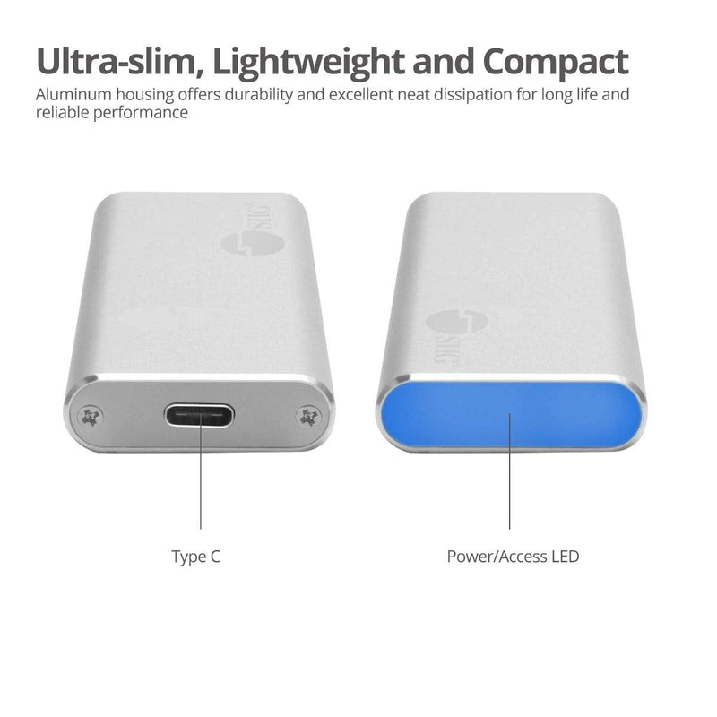 SIIG USB C Nvme SSD Portable Enclosure, 10Gbps USB 3.1 Gen 2 to NVMe SSD, M.2 PCIe Nvme SSD Adapter Enclosure - Support Windows/Mac OS (JU-SA0W11-S1)