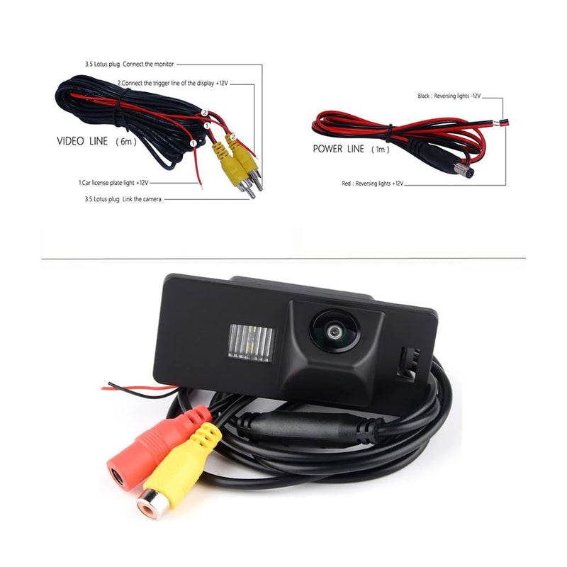 AHD/CVBS Car Rear View Camera's Fisheye Lens License Plate Lamp-Camera with RCA Cable & Vehicle Camera for Audi A1 A3 Q3 A4 A4L S4 RS4 A5 S5 RS5 Q5 A6 A6L S6 A7 S7 TT TTS (CVBS) CVBS