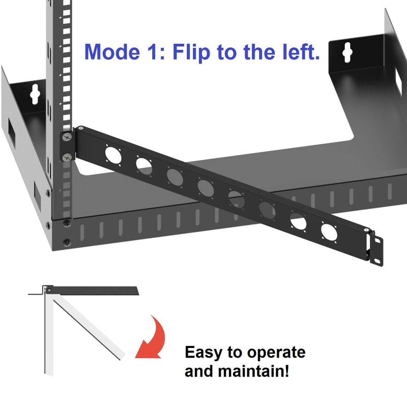 1U Hinged Rack Panel 8D XLR HDMI Audio Rack Mount Panel for 19 inches Rack Mount (1U8D)