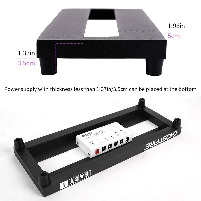 Ghost Fire Guitar Pedal Board Aluminum Alloy Effect Pedalboard,V Series (V-BABY1-PB(13.7''x5.5'')) 13.7''x5.5''