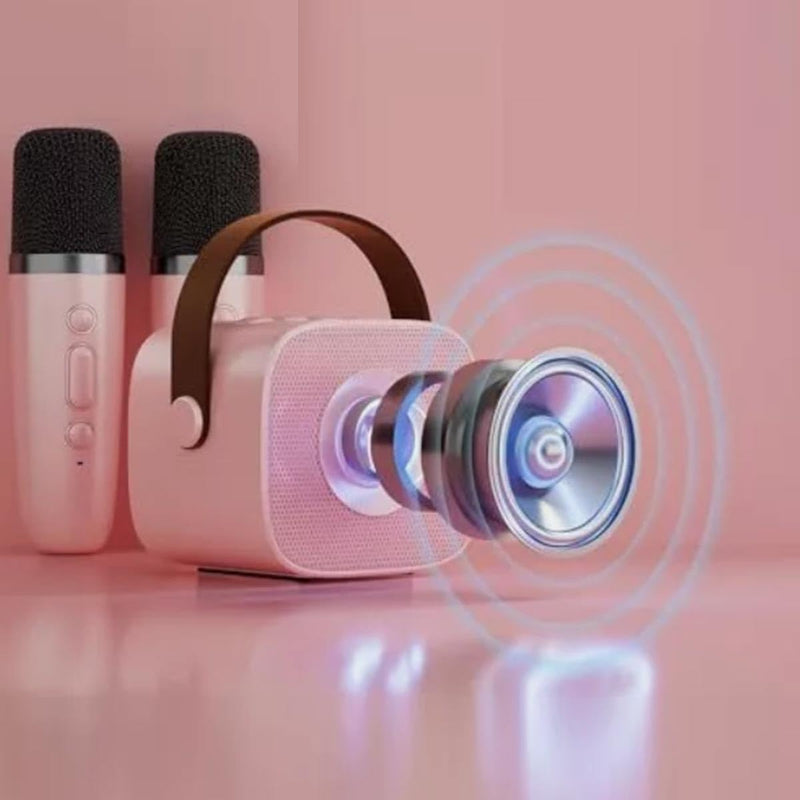 Wireless Microphone Speaker, Bluetooth Small Speaker, Suitable for Home and Outdoor, Pink