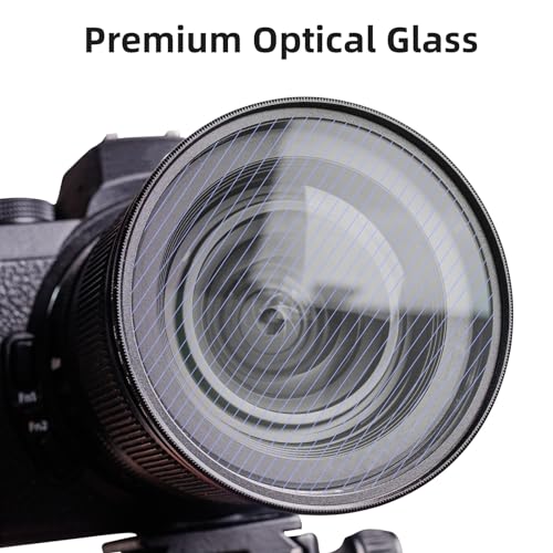 GREEN.L 67mm Blue Streak Lens Filter, Premium Optical Glass 360°Rotatable Anamorphic Flare Camera Lens Effect Filter