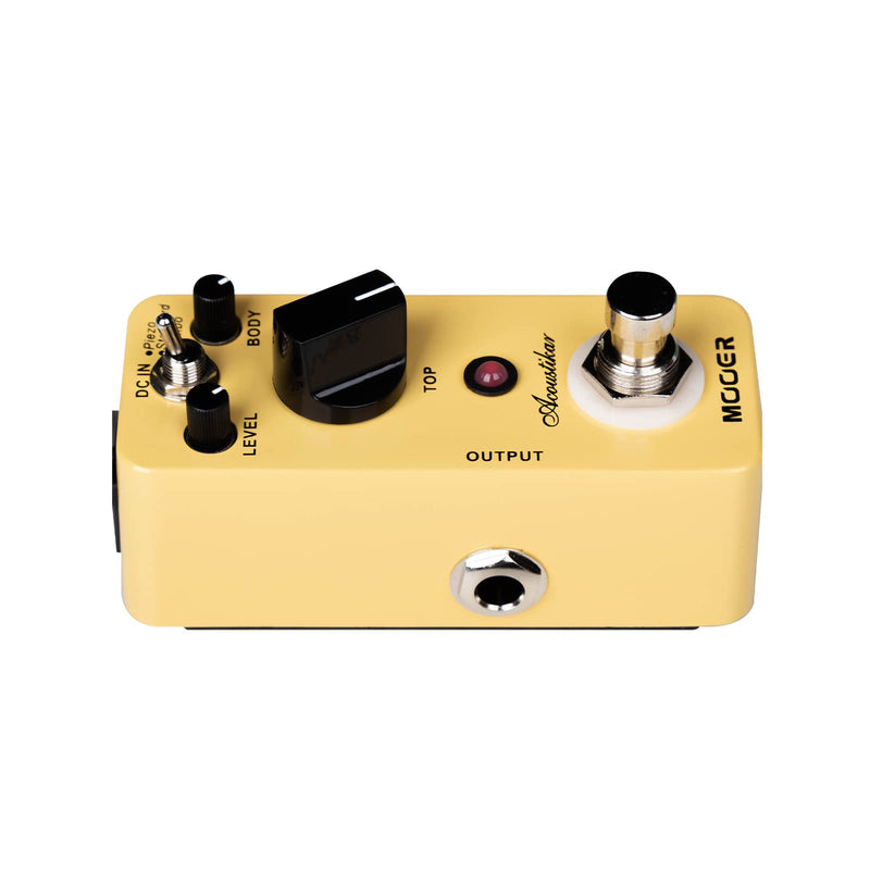 MOOER Acoustikar Acoustic Guitar Pedal Simulator Pedal, 3 Modes Piezo/Standard/Jumbo, Nature and Smooth Acoustic Guitar Sound