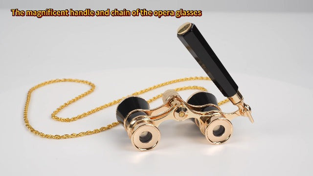 3X25 Opera Glasses for Women Theater Glasses for Concert with HD Optics Black-Gold