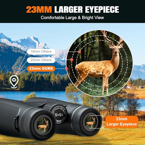 12x54 Binoculars for Adults High Powered - Large Eyepiece & Waterproof