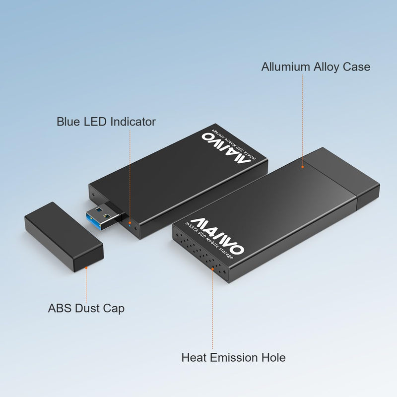 [AUSTRALIA] - MAIWO mSATA SSD to USB 3.0 Adapter Enclosure for 30x30mm 51x30mm Mini SATA Drive (No Cable Required) 2TB Capacity, 5Gbps Transfer Speed 