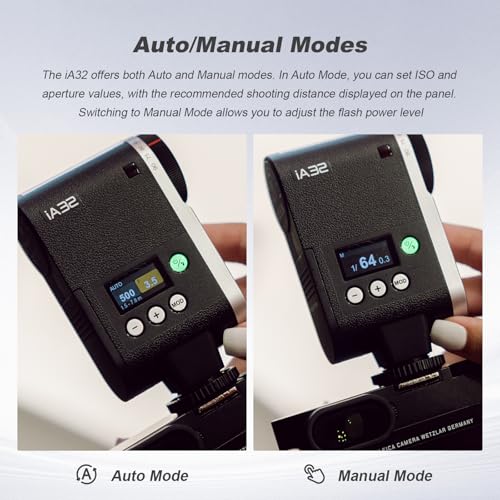 Godox iA32 Retro Camera Flash 490 Full-Power Flash 2.5s Recycle BLACK