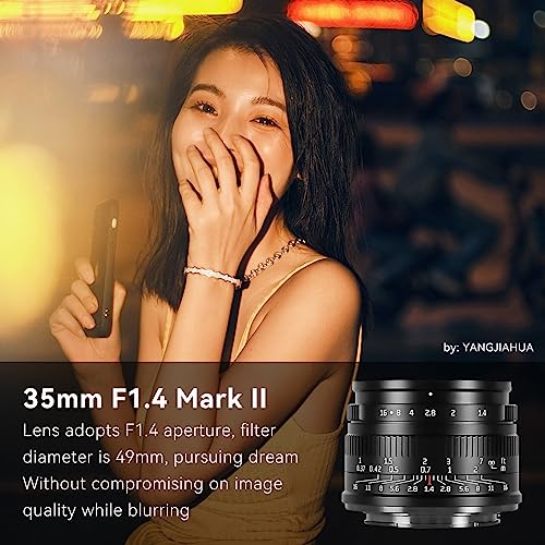 7artisans 35mm F1.4 Mark II APS-C Manual Focus Fixed Lens Large Aperture Compatible with Nikon Z-Mount Camera Z50 Z6 Z7 Z6 II Nikon Z mount（black)