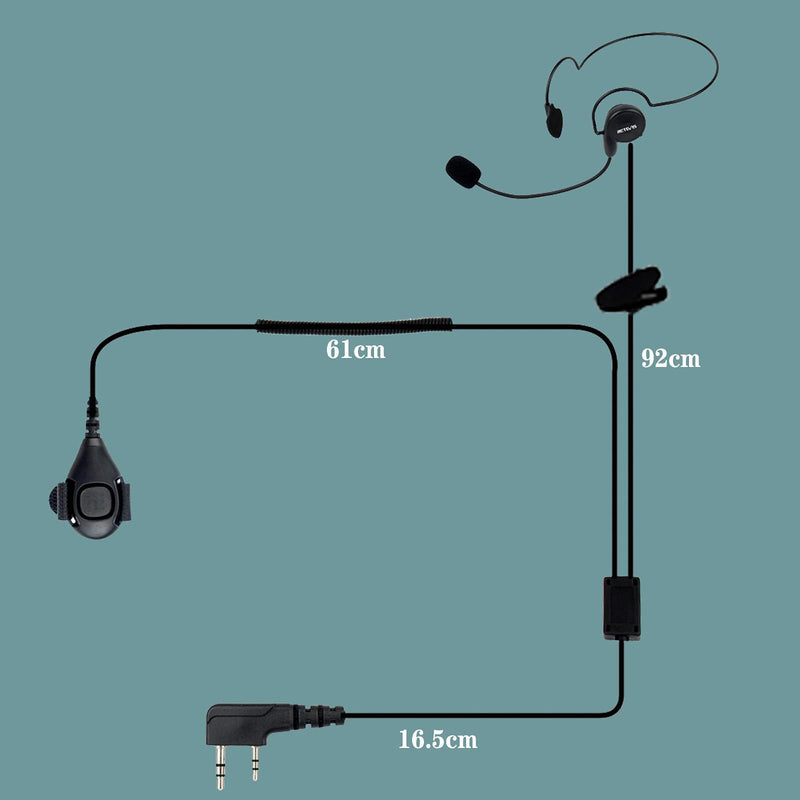 [AUSTRALIA] - Retevis Behind-The-Head Walkie Talkie Headset with Boom Mic,Compatible RT22 RT21 H-777 RT68 Baofeng BF-F8HP UV-5R UV-82 Kenwood Walkie Talkie,Two Way Radio Headset with Finger PTT(1 Pack) 