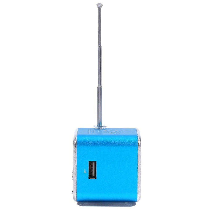 Yoidesu TD-V26 Portable Mini Speaker Music Player FM Radio Battery Powered Mini Digital Display Screen Speaker Music Player for Computer&Cell Phone Support TF Card and U Disk (Blue)