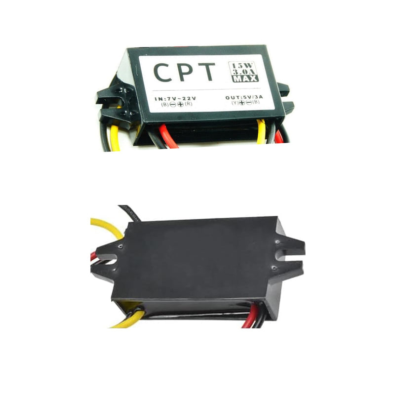 [AUSTRALIA] - Pack of 2 12 V to 5 V Converter DC-DC Step Down Module 3 A 15 W DC to DC Car Power Converter Adapter (no USB Interface) 