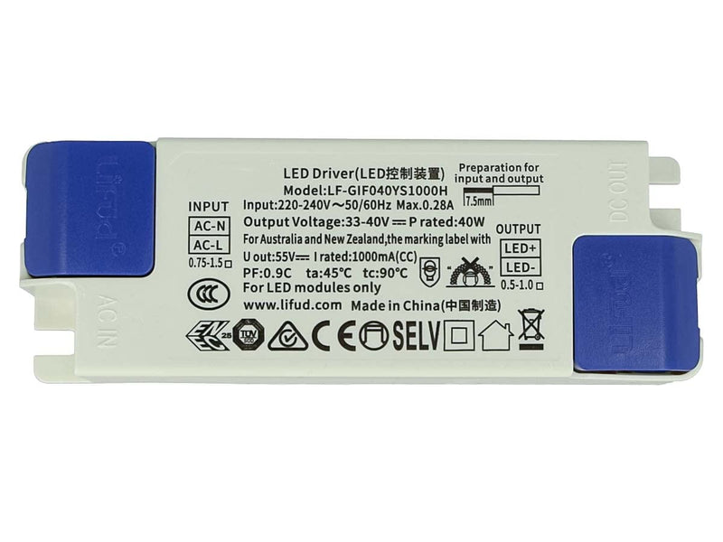 LED Driver DC 1000mA 33V-40V DC 40W Constant Current Supply for LED Panel 60 x 60 cm