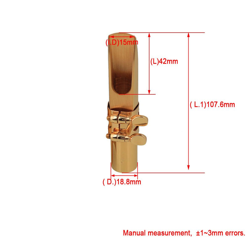 Yibuy B-flat Tenor Sax Saxophone Metal Mouthpiece Size #6 Gold Plated
