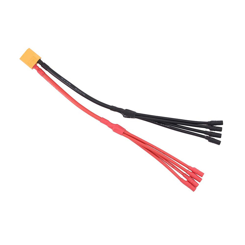 1pc XT60 Power Distribution (4pairs 3.5mm Banana Connectors) Cable in Parallel Charger Cable Extension Y Splitter(1-to-4/20cm)(C115-1)