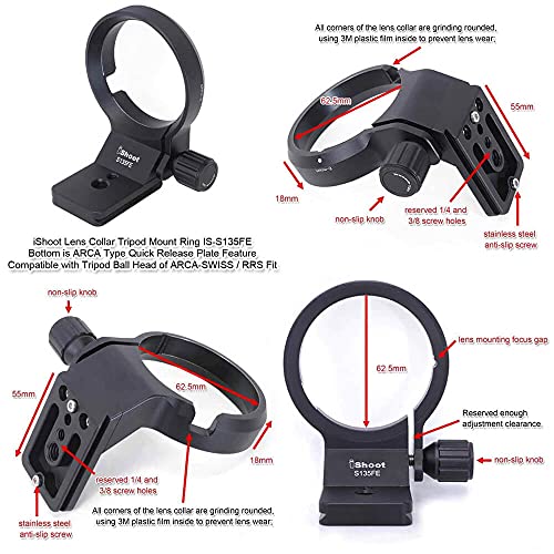 Tripod Mount Ring Lens Collar Compatible with Tamron 28-75mm f/2.8 Di III RXD A036, 28-200mm f/2.8-5.6 Di III RXD A071, 70-180mm f/2.8 Di III VXD A056 E-Mount, Support w/Arca Fit Quick Release Plate