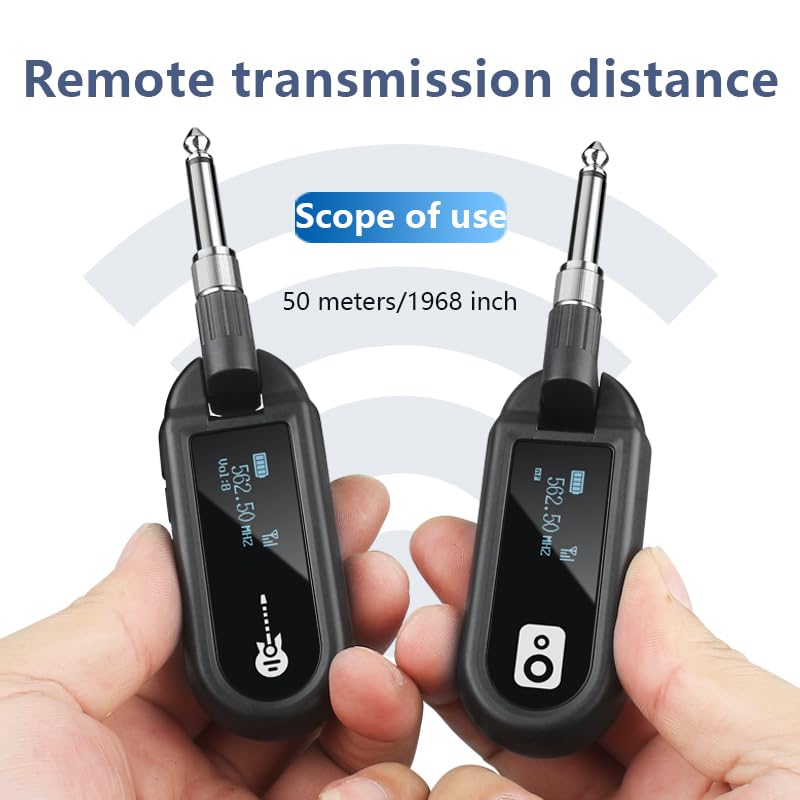 [AUSTRALIA] - YXG Wireless Guitar System - UHF Transmitter Receiver, Rechargeable Audio, 20 Channels, for Electric Guitar Bass (1-Channel) 1-Channel 