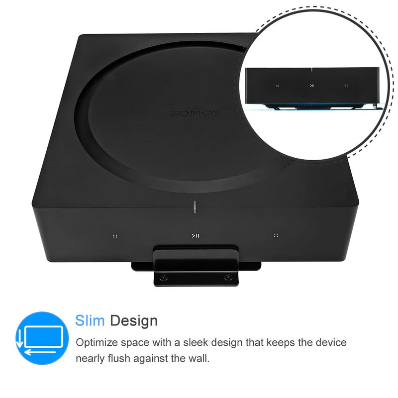 IFCASE Metal Wall/Under Desk Mount Compatible with Sonos Amp, Vesa Bracket Mount for Wireless Amplifier (Black) Black