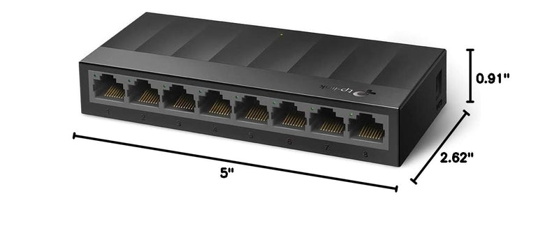 TP-Link LS1008G, Litewave 8 Port Gigabit Unmanaged Switch | Desktop Ethernet Splitter, Plastic Case, Unshielded Network Switch, Plug & Play, Fanless Quiet 8 Port, Litewave