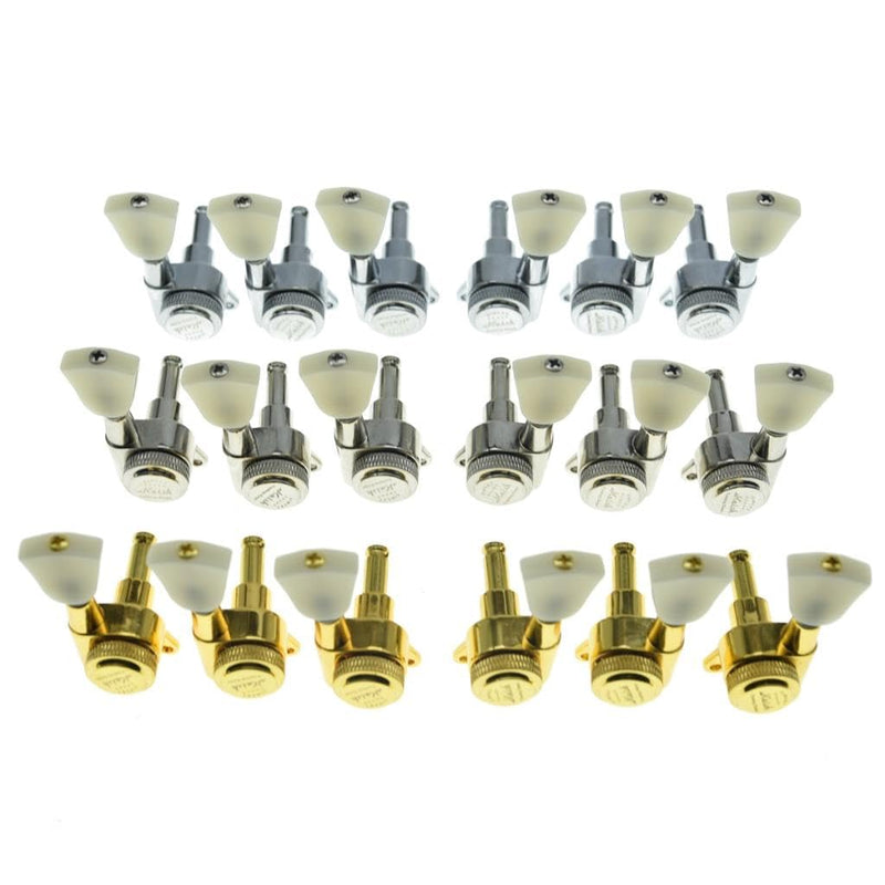 KAISH 3x3 Off White Keystone Locking Tuners 18:1 Guitar Tuning Keys Locking Tuning Machines for LP/Les Paul/SG/ES or Acoustic Guitars Chrome