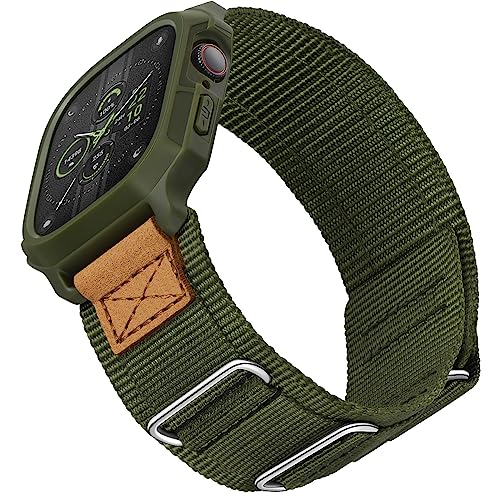 Bundle of the Rugged Nylon Apple Watch Band (Black-BlackTags/Army green)